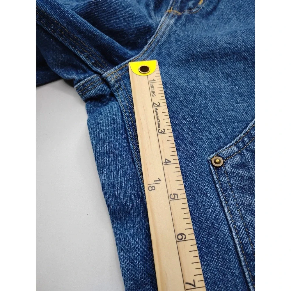 Carhartt Jeans Blue Carpenter Double Knee Dungaree B73 DST Mens 38x36